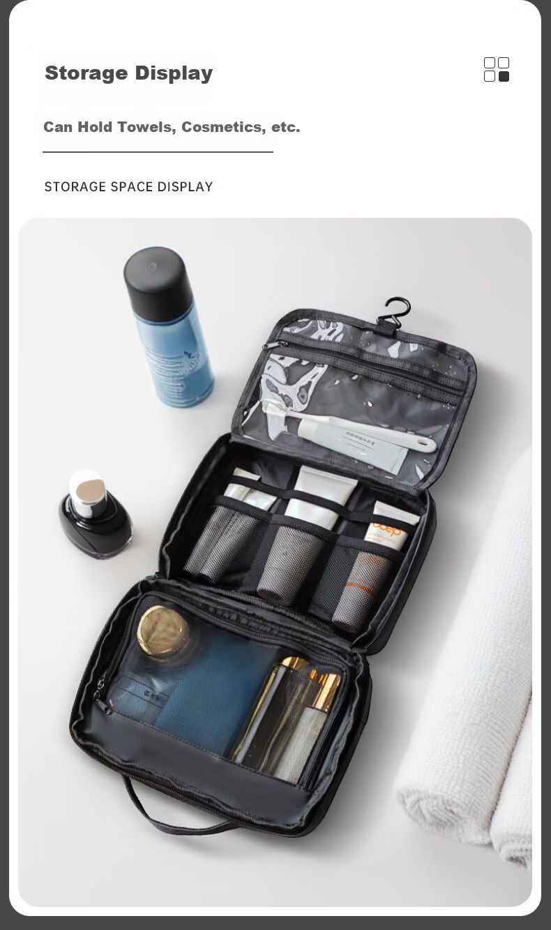 LEXON Travel Storage Bag Toiletry Bag for Men, Business Trip Accessory Bag for Women, Portable Multifunctional Cosmetic Bag, Gray-Blue Color 4