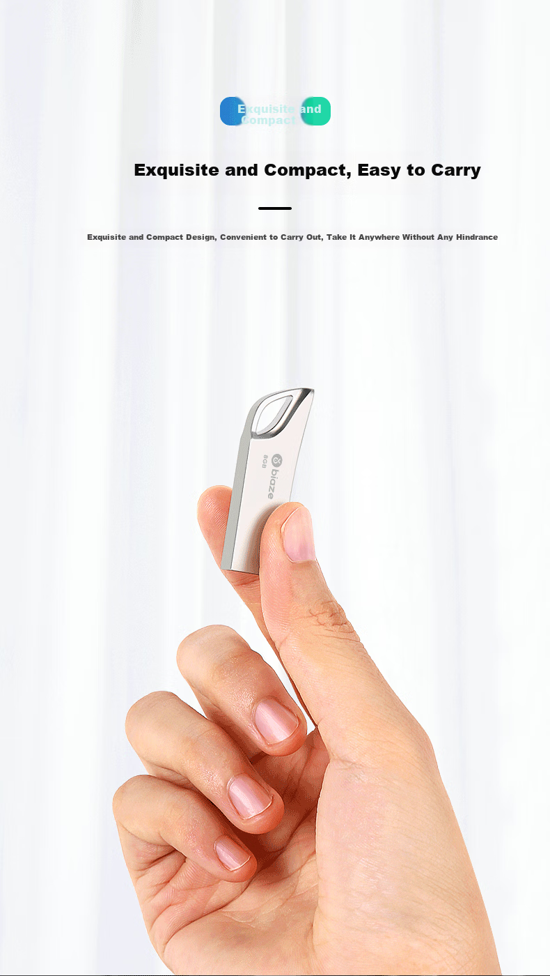 BIAZE 64GB USB2.0 Mini Flash Drive, Silver Color, Compact And Portable, Compatible with Computers And Cars, Universal Thumb Drive for Bidding And System Disk, UP016 4