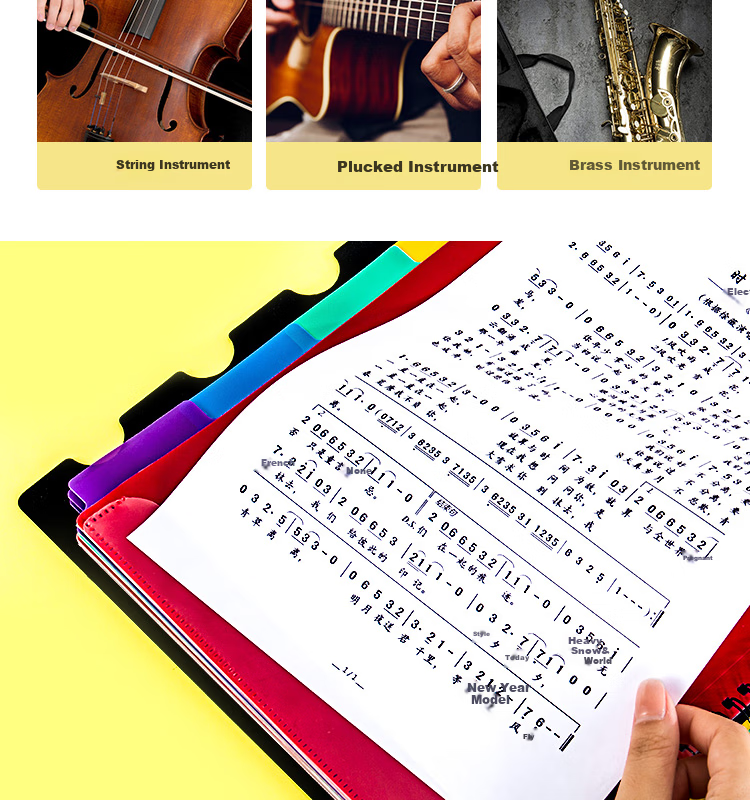 TIANSE Morandi Music Folder A4/40 Pages, Writable Document Folder, Sheet Music Folder, Piano File Folder, Guitar And Guzheng Sheet Music Folder, Non-Reflective, TS-1650, Mint Gree 8