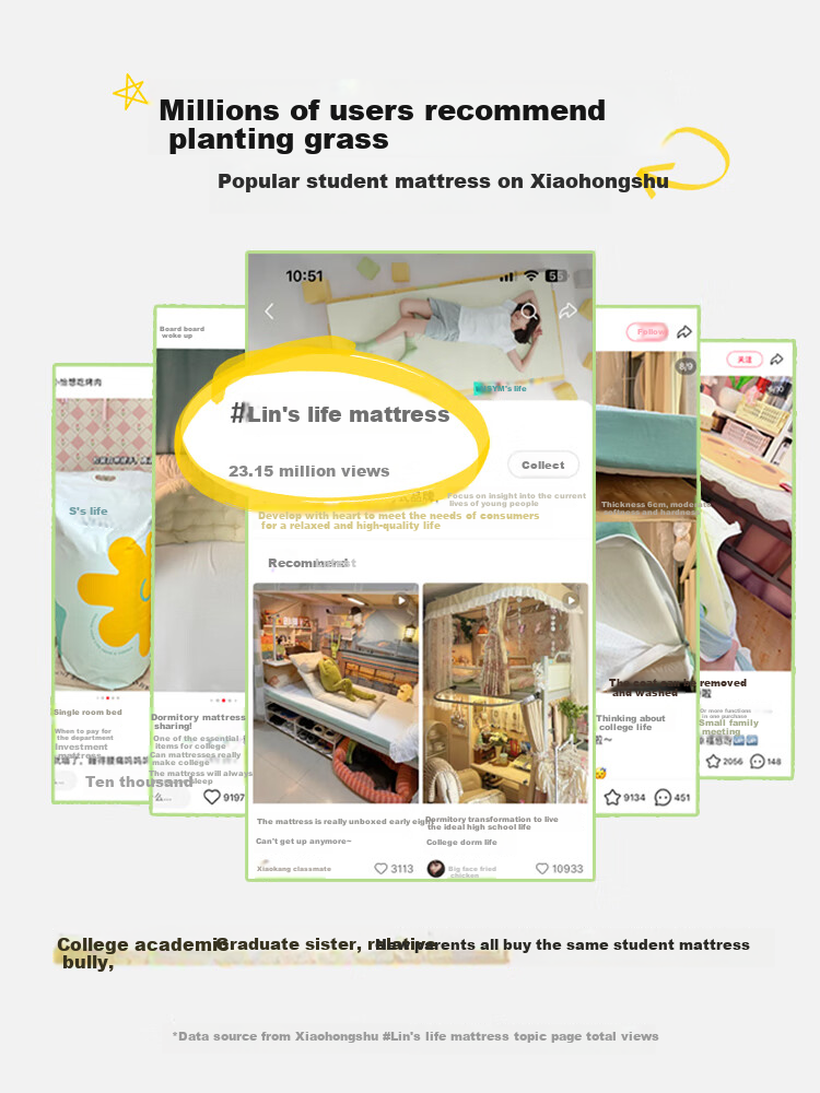 Linshishenghuo Memory Foam Mattress, Tatami Soft Pad, Sponge Mat, Dormitory Student-Specific Bedding, 90*190*6cm 2