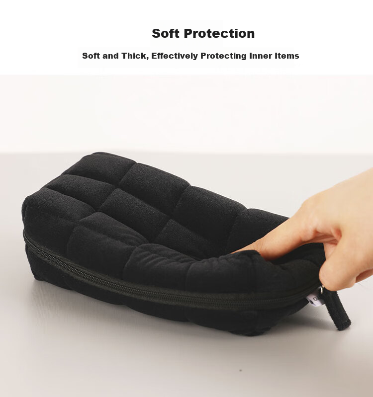 KOKUYO Student Office Storage Bag, NEMU Pillow Bag, Polyester Canvas Pencil Case, Black Medium Size, WSG-KUK261D 5