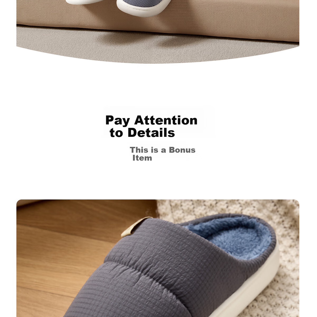 Grace Waterproof Cotton Slippers for Men, Autumn And Winter Indoor Home Use, Fleece-Lined Warm Non-Slip Thick-Soled Stepping-In Couple Cotton Slippers for Wome 13