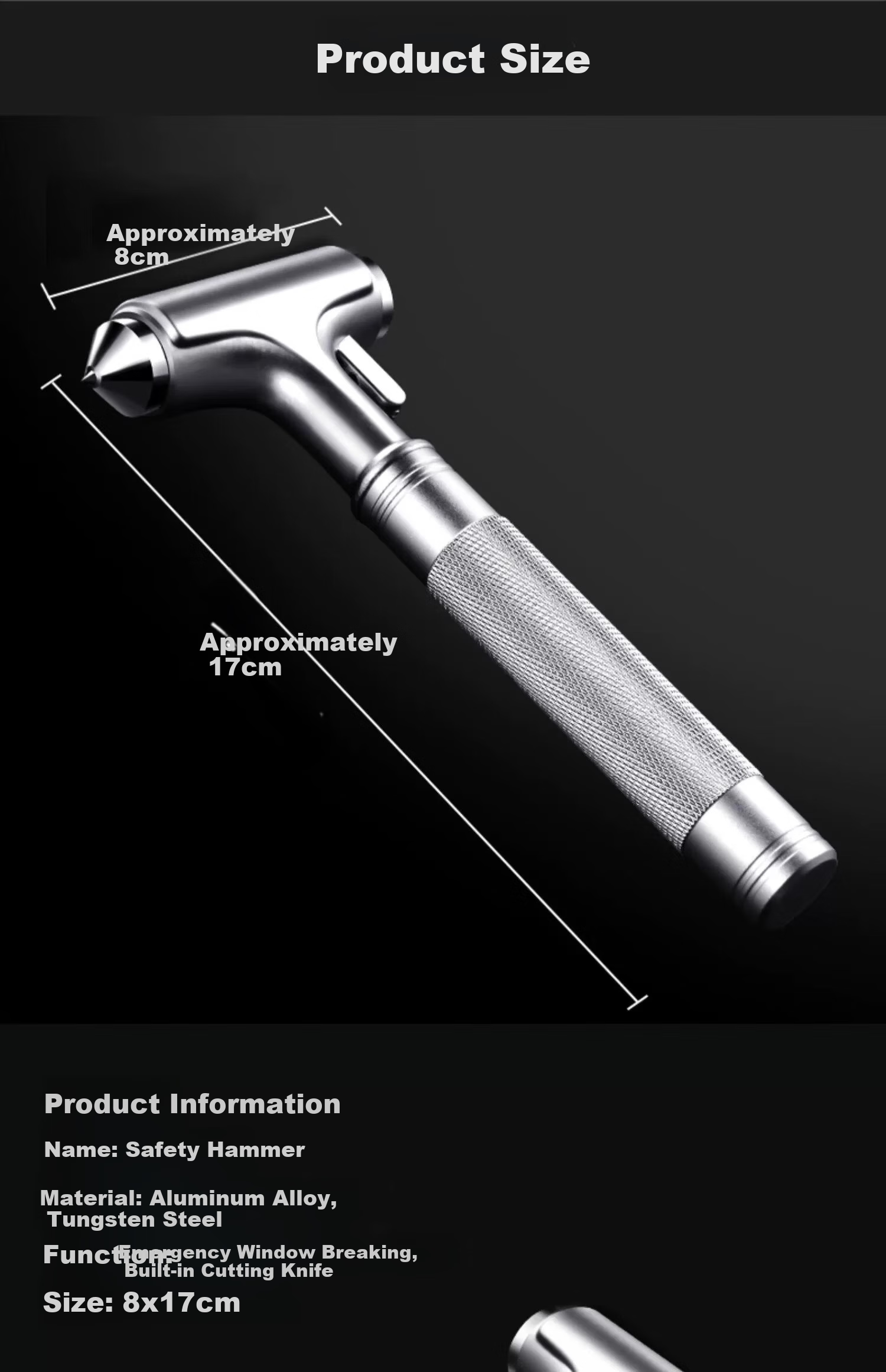 Heimang Car Safety Hammer, Multi-Functional Life-Saving Hammer, Escape Window Breaker, Survival Hammer [Tungsten Steel Model], Safety Hammer 10