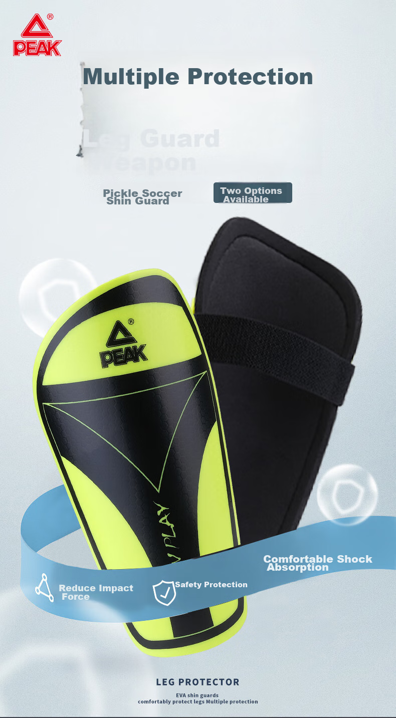 PEAK Soccer Shin Guards for Adults And Children Aged 6-12 Protective Gear Training Competition Shin Protectors Equipment Insert-Type with Straps 1