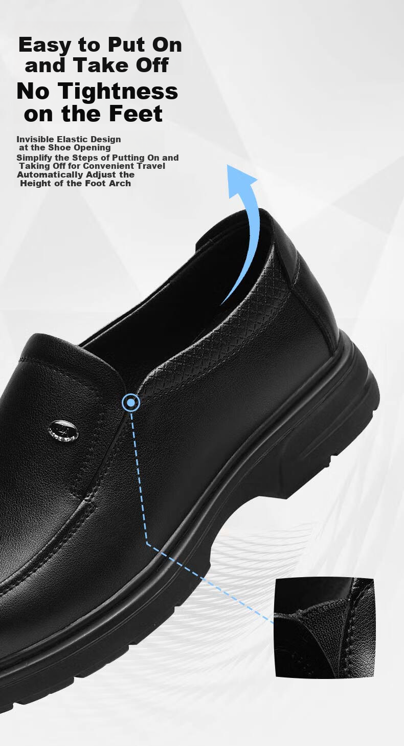 HLA Men's Leather Shoes, Business Casual Slip-On Shoes HAAPXM4DAL290, Height-Increasing Style, Size 38 4