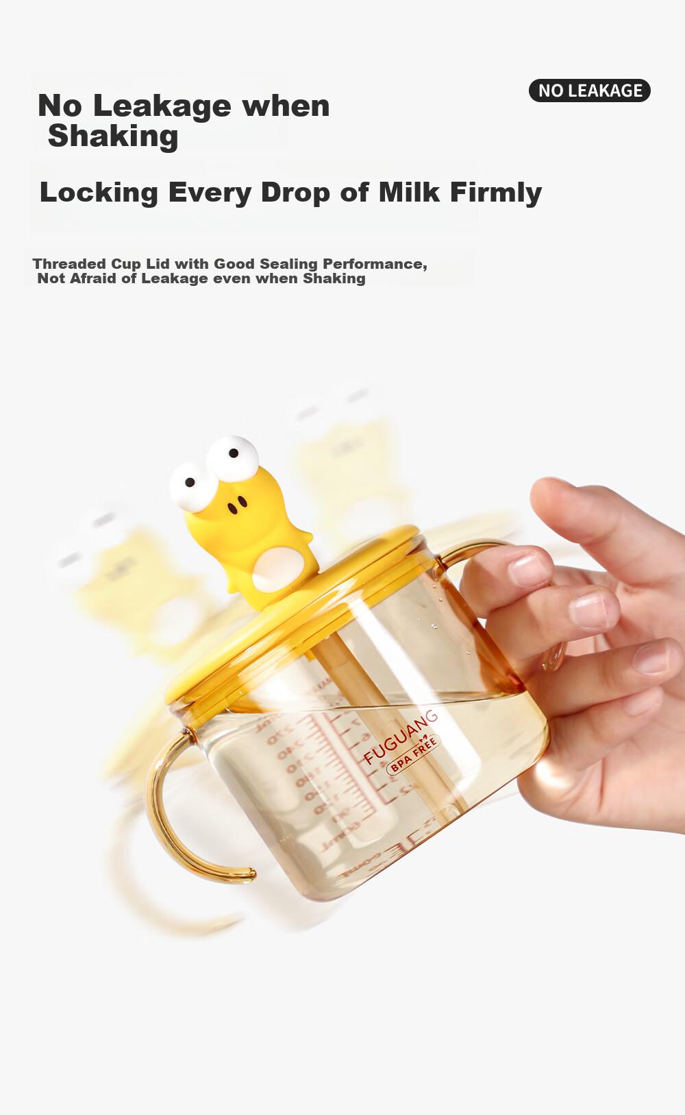 FGA Fuguang Children's Milk Cup with Handle And Scale, Direct Drinking Water Bottle for Babies, PPSU Straw Cup for Learning to Drink 11