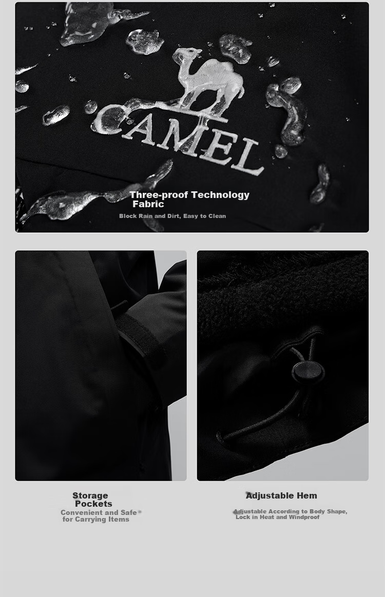 CAMEL (CAMEL) 【Wang Junkai's Choice - Rain God Cruiser】Outdoor 3-in-1 Fleece Assault Jacket 2025 New Model Coat 22