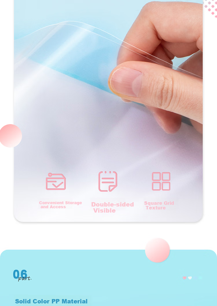 Deli Changcai 4 A4/40-Page Color Document Folder Set, Loose-Leaf Pocket File Folder, Primary And Secondary School Exam Paper And Receipt Storage Folder 27015 9
