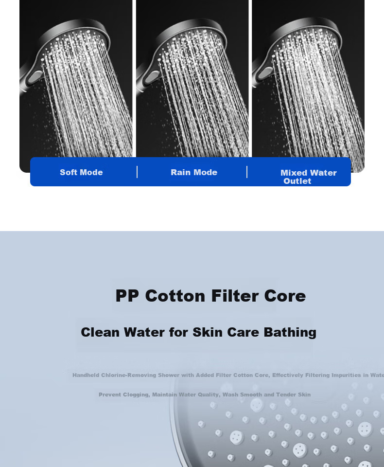 SSWW Bathroom Shower Head, Piano Shower Head Complete Set, Integrated Shower System, Fine Copper Bathroom Shower Sprayer TS9 11