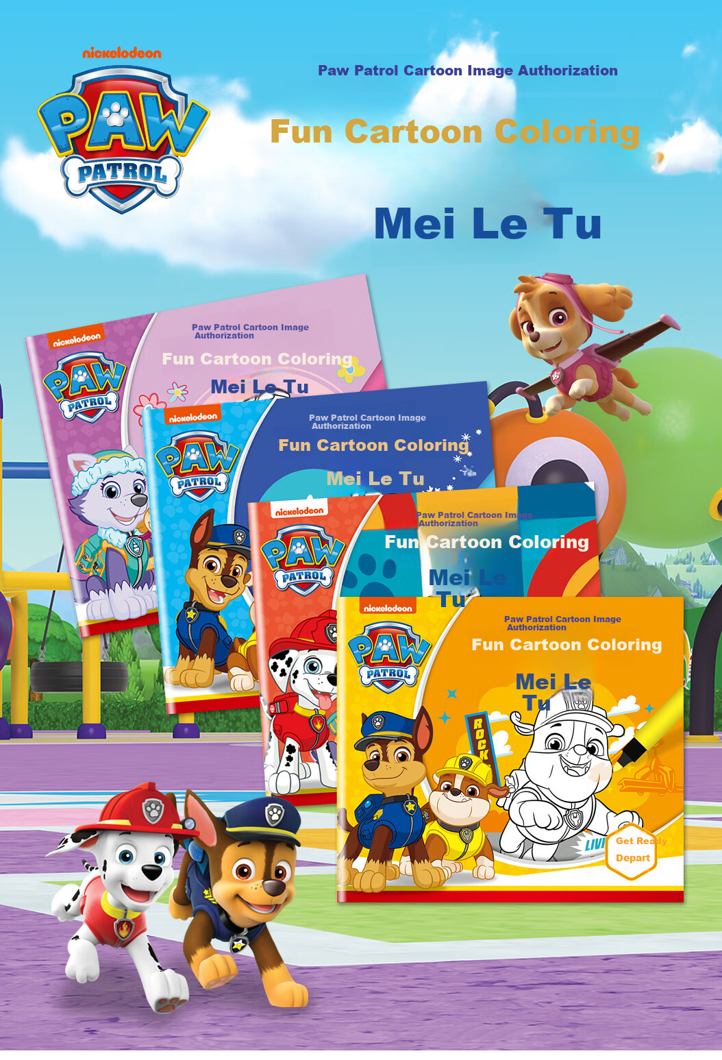 Dayanxiaowa Paw Patrol Coloring Book for Children's Drawing, Ages 3-6, Boys And Girls Doodle Painting Educational Toy Birthday Gift 1