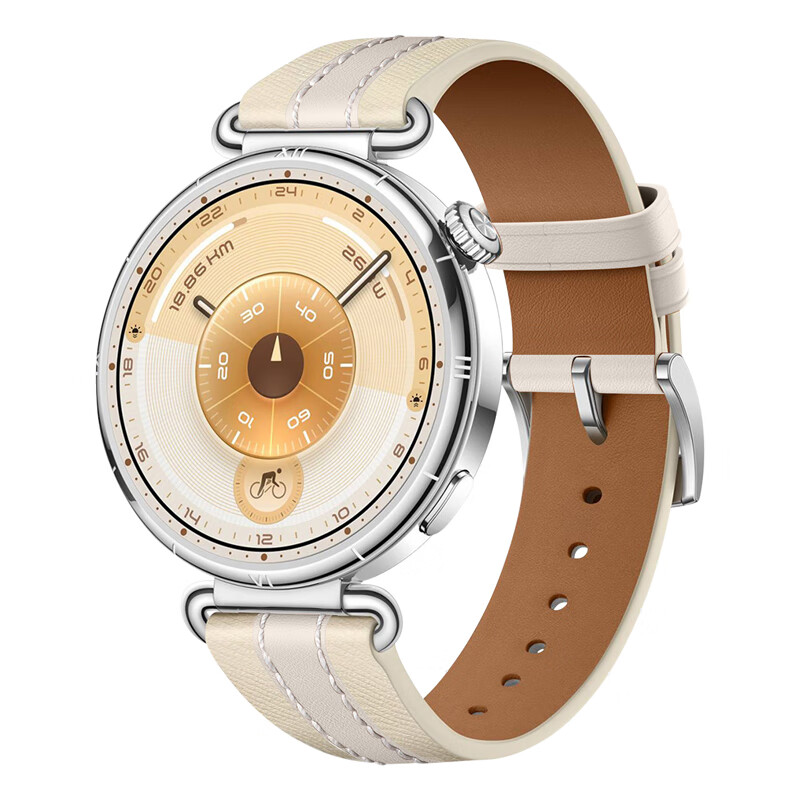 Weiqiantu Genuine Leather Saddle Strap for Huawei Watch GT6/GT5/GT4, Leather Composite Strap, GT6 Official Style, 18MM Interface, Saddle Starlight, 41/42mm Dial