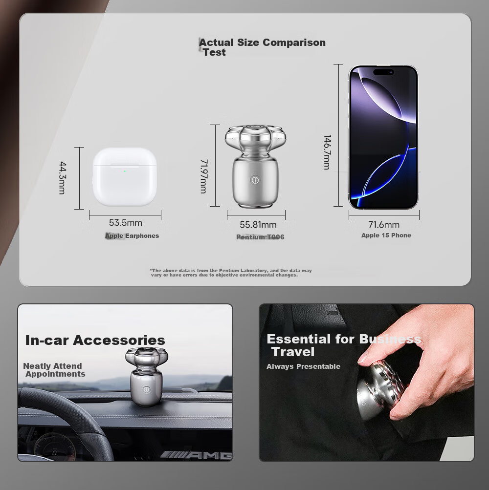 POVOS [Holiday Gift] Mini Electric Shaver T006, Morning Mist Blue, Portable Razor, Smart Sensor Shaving Razor, Birthday Gift for Boyfriend, Husband, Father 5