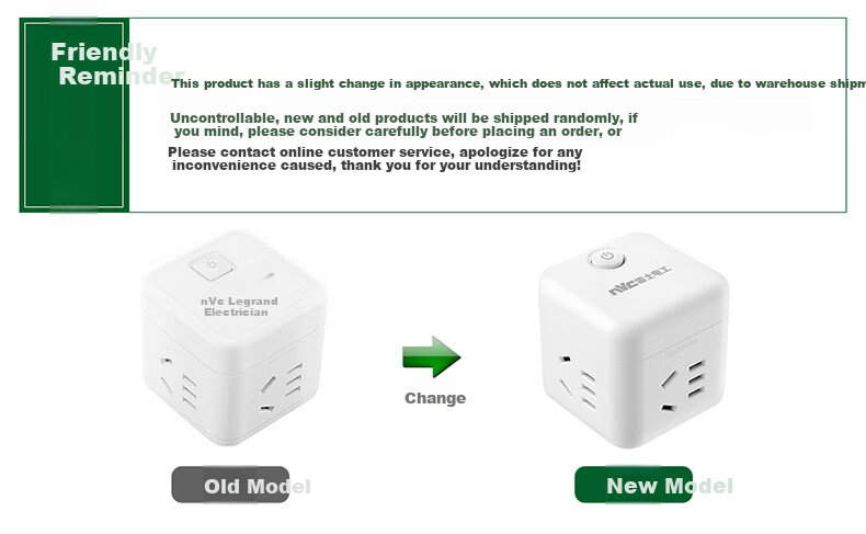 NVCleishidiangong Wireless Mini Cube Power Strip Adapter, Mini Travel Converter, Multi-Functional One-To EM3110 1