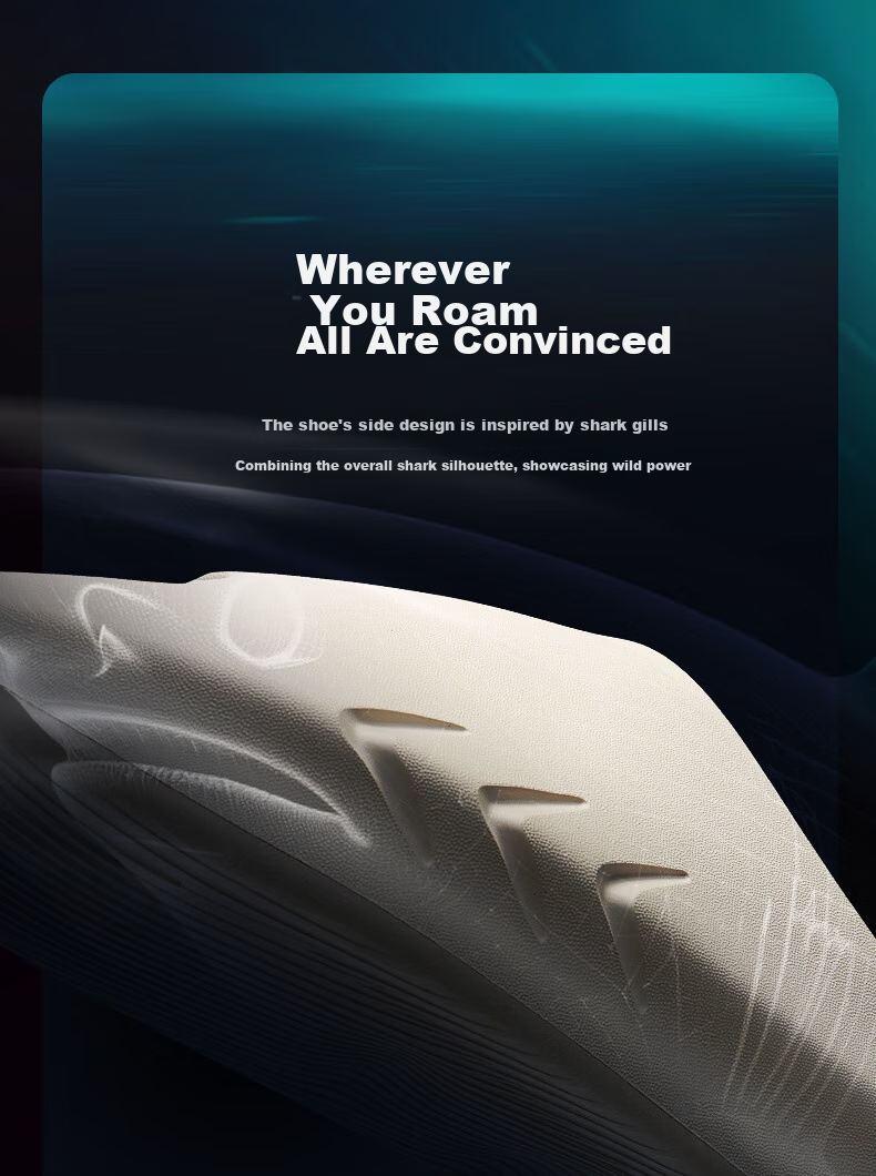 RIGORER Shark-Shaped Antibacterial And Odor-Resistant Slippers for Men, Outdoor Wear, Summer Couples, Non-Slip Thick-Soled Basketball Sports Sandals for Wome 3
