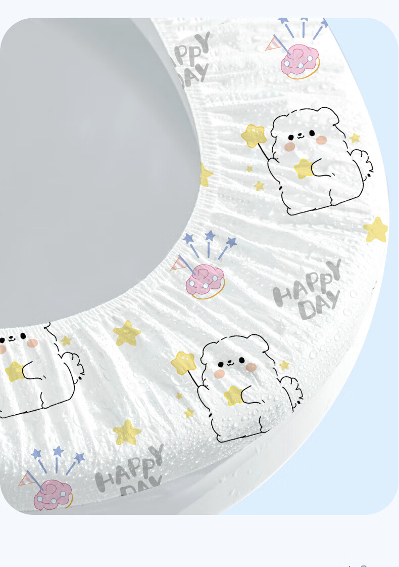 Qihaiqiu Disposable Toilet Seat Covers Maternity Cushion Paper 10pcs Travel Hotel Full Coverage Extra Large Thick Waterproof Star Dog Pattern 4