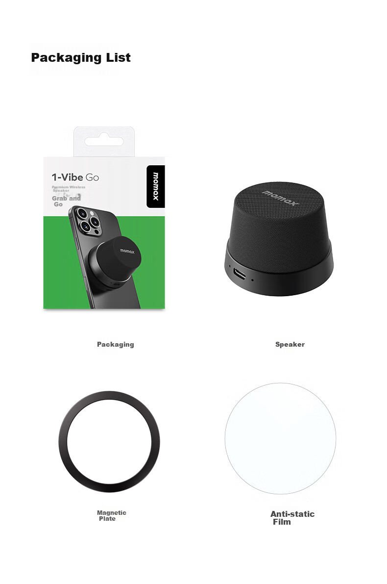 MOMAX Bathroom Speaker, Waterproof Magnetic Suction Speaker for Home Indoor Outdoor Desktop Use, Wireless Mini High-Quality Music Player, Sports Travel Gift for Boyfriend Girlfriend Birthday Creative Present 3