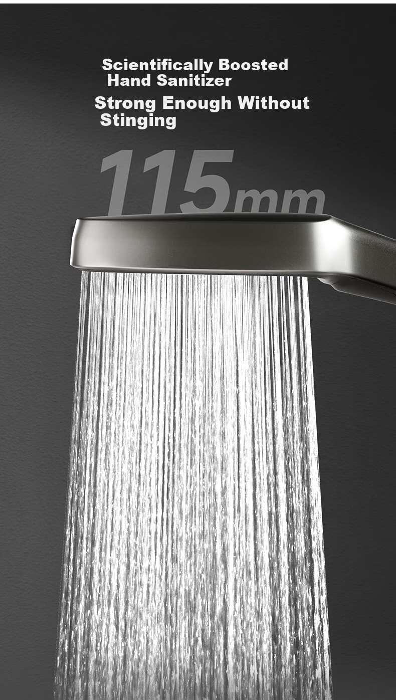SUPOR Shower Head Set with Integrated Rain Curtain, All-Copper High-Pressure Filtered Bathing Set with Piano Key Buttons And Large Storage, Gunmetal Gray S 6