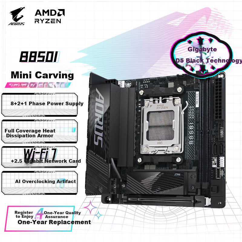 GIGABYTE Mini B850I AORUS PRO WIFI7 Motherboard DDR5 Supports AMD CPU AM5 9700X 9800X3D 9900X 9600X