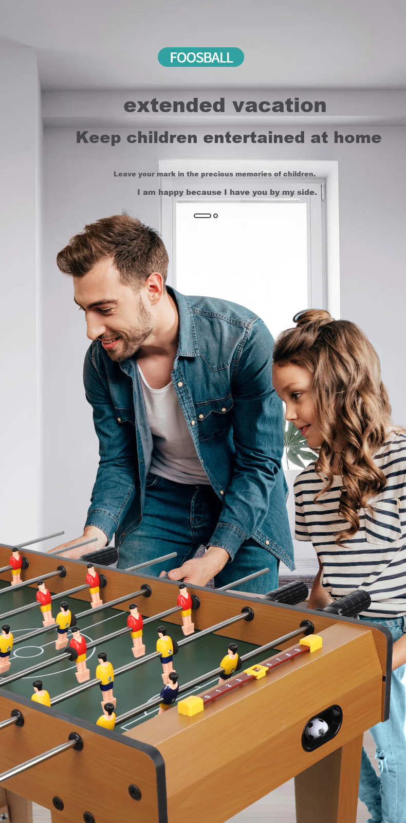 Hongdeng Tabletop High-Leg 8-Rod Soccer Machine Toy, Indoor Two-Player Board Game, Birthday Gift for Boys 4