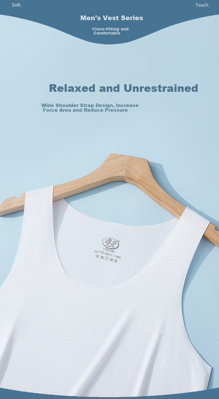LangSha Men's Tank Top, Summer 7A Antibacterial Ice Silk Seamless Modal Thin Sleeveless Athletic Undershirt 11