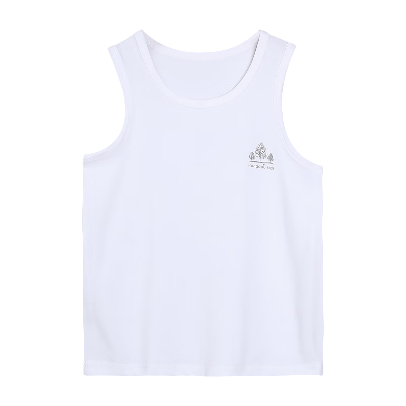 Hodohome Children's Tank Top, Boys' Summer Thin Style, 40s Combed Cotton, Casual Sports Undershirt, 803 White, Size 160
