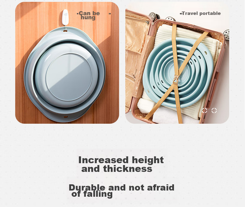 Dipuer Foldable Basin Set of Three Portable Washbasin Adult Basin for Washing Underwear And Clothes Student Dormitory Collapsible Basi 3