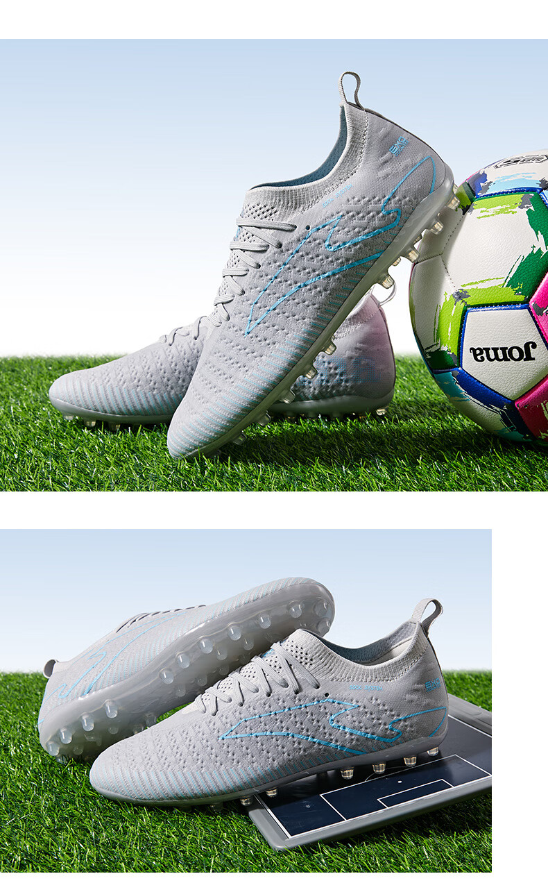 JOMA Thunder Sock Football Shoes MG Short Studs Non-slip Wear-resistant Lightweight Speed Training Shoes Rose Red Size 40 3