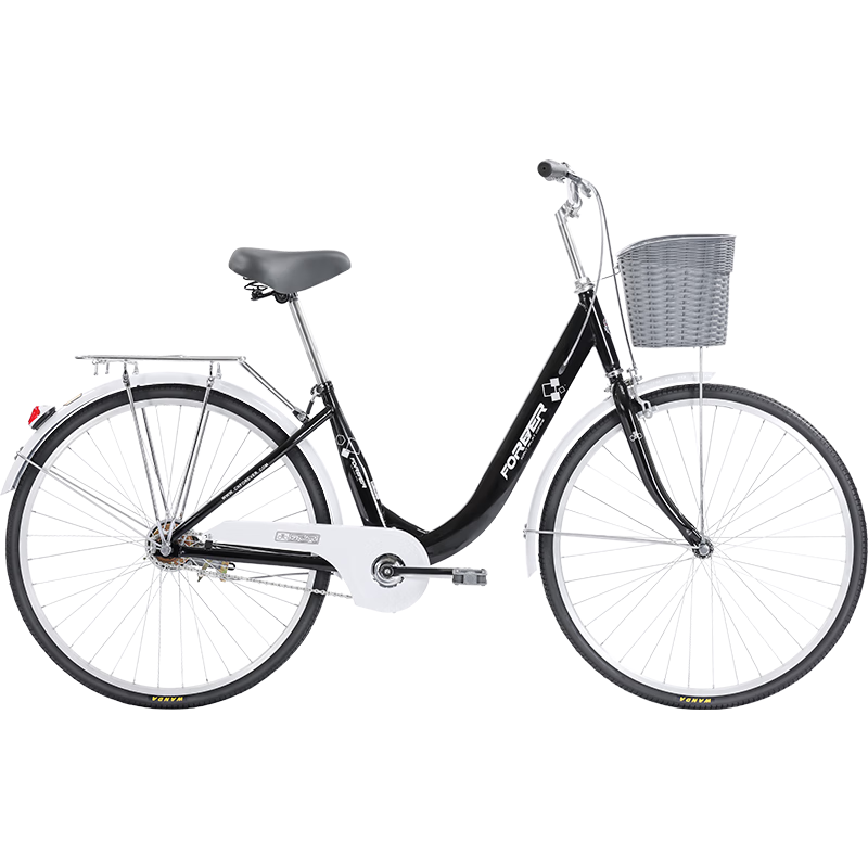 FOREVER City Bicycle 26-inch Gear Shift Unisex Adult Youth Student Urban Leisure Bike Pearl White