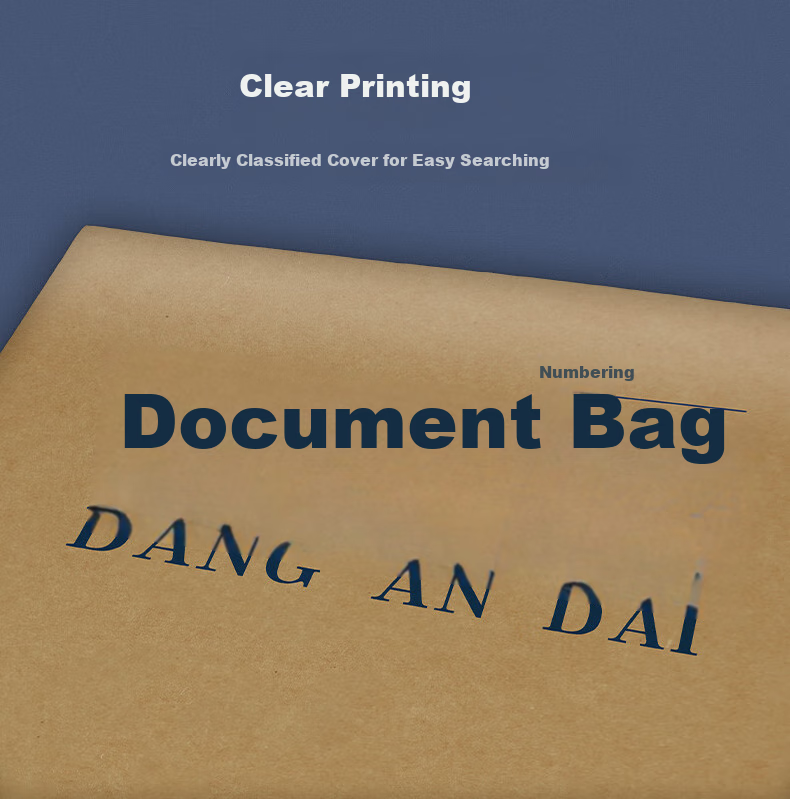 SIMAA 20 A4 Kraft Paper File Folders, Blue-Black Text, 2.8cm Side Width, for Tender Documents And Contracts, Office Supplies, 6136 3