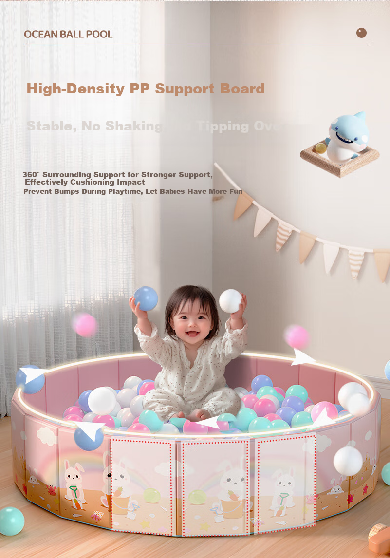 DEERC Foldable Ocean Ball Pool Play Mat Fence, Large Inflatable Ball Pit, Indoor Toy, Birthday Gift 7