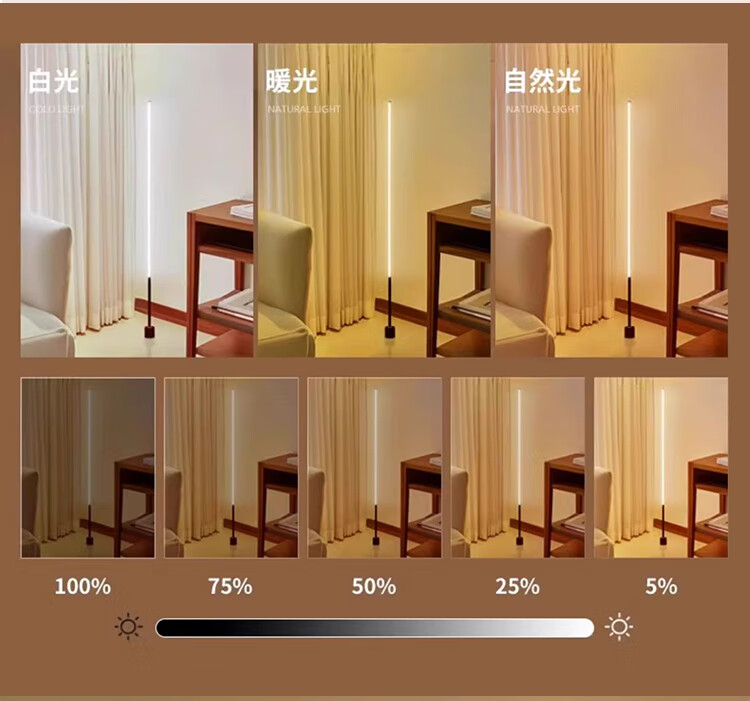 ZIDENG Remote Control Floor Lamp, Ambient Light, Minimalist Living Room Bedroom Bedside Standing Lamp, Ins Style Night Light 1