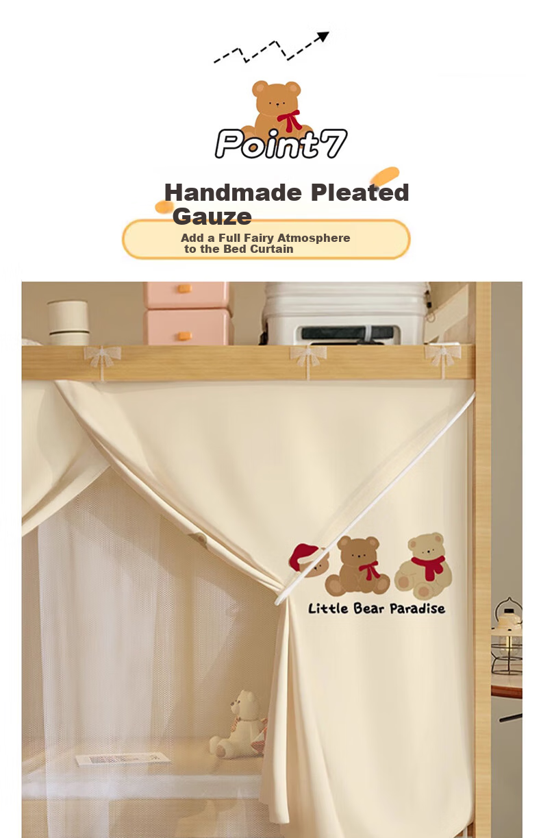 YANYANGTIAN Student Dormitory Thickened Strong Light-Blocking Integrated Bed Curtain Mosquito Net, for 0.9m Bed [Specially Designed for Lower Bunk Beds] 18