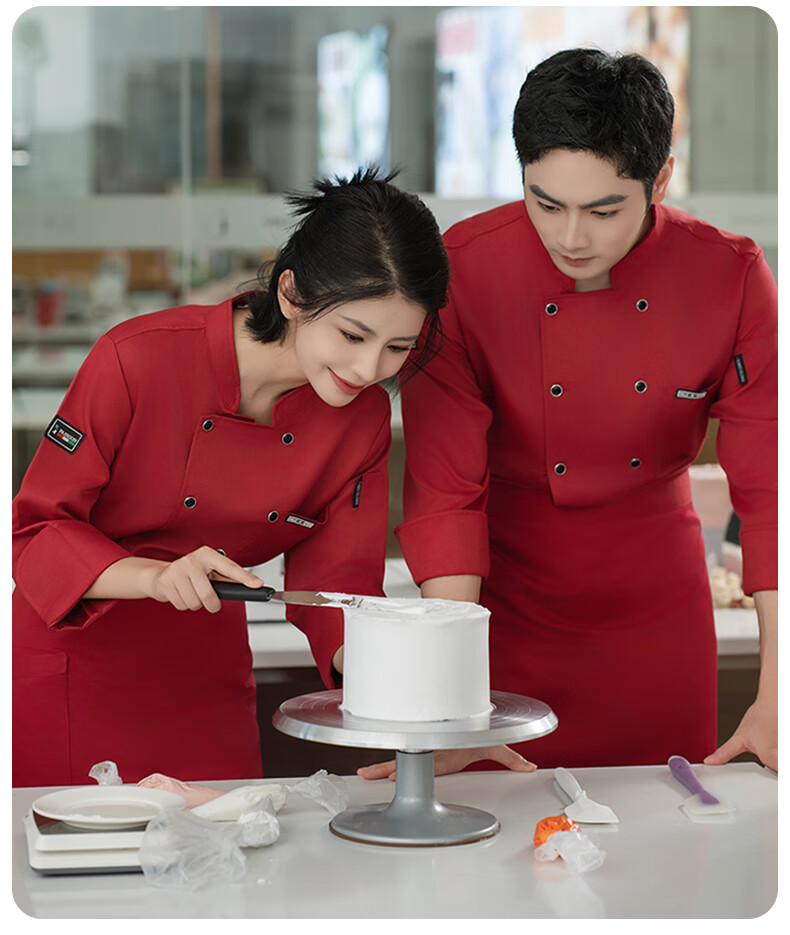 Lido According to Chen Chef Workwear White Long Sleeve Autumn Chef Jacket Breathable Sweat-Absorbing Unisex Hotel Restaurant Kitchen Uniform 12