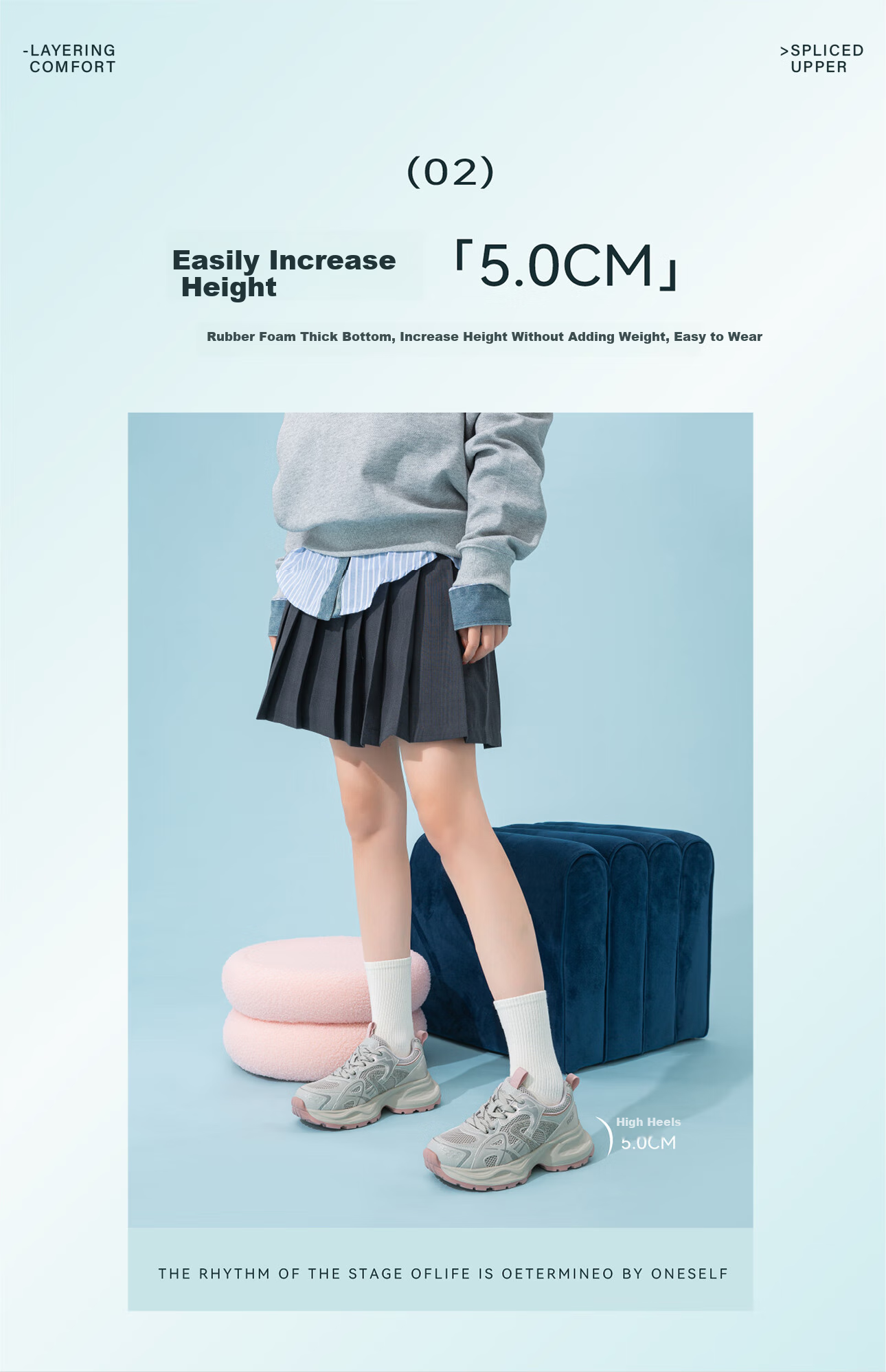 RED DRAGONFLY Chunky Sneakers for Women, Thick-Soled Height-Increasing Versatile Mesh Shoes, Sports Running Shoes WTB35259 Beige Size 36 5