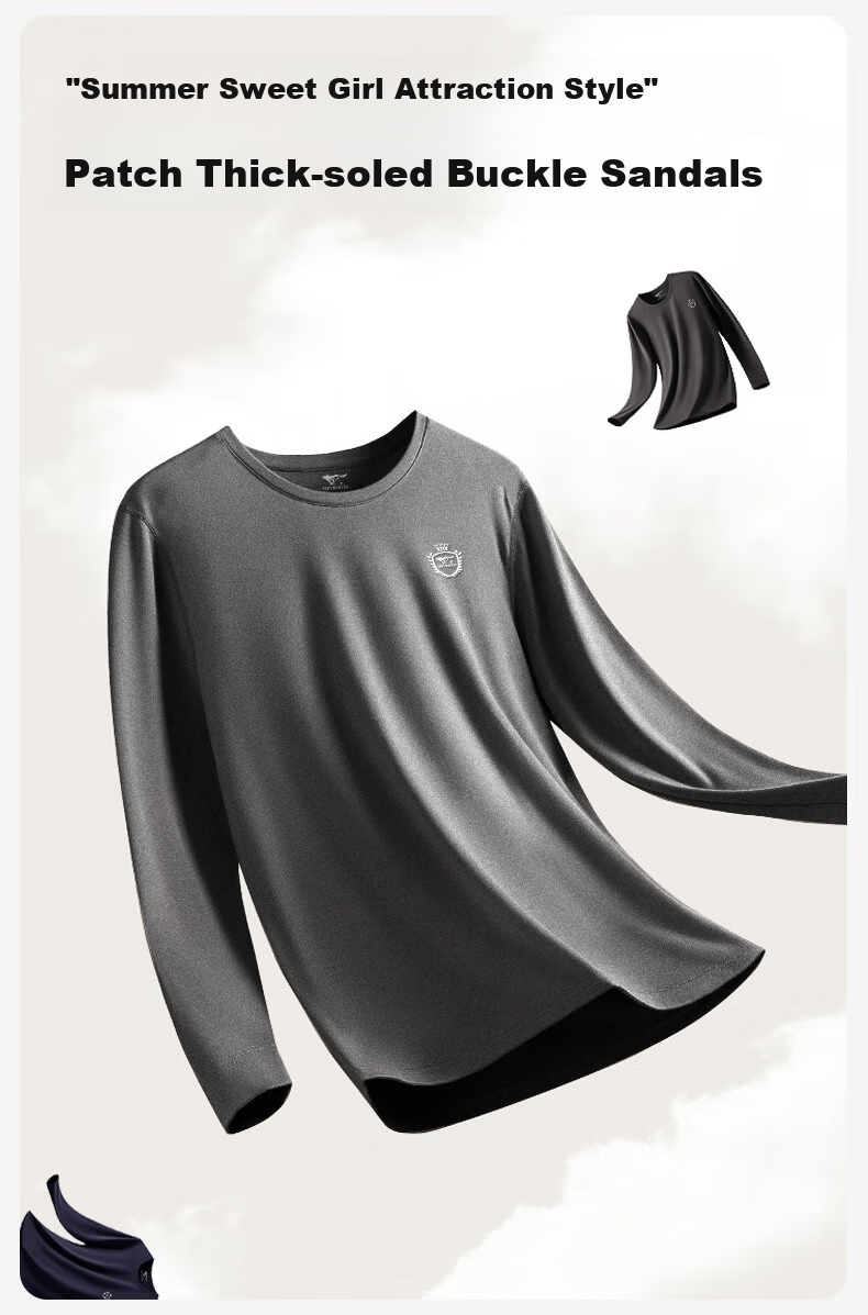 SEPTWOLVES [100% Cotton] Men's Autumn And Winter Thermal Underwear, Thin Base Layer Top, Warm Undershirt, Anti-Static, Non-Irritating Wool Sweater 4