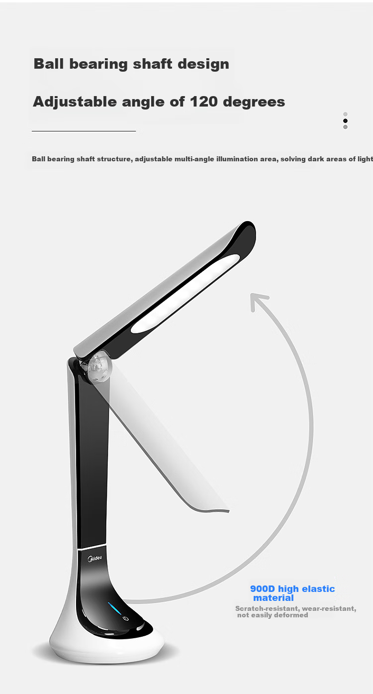 Midea American Metal Long-Arm LED Desk Lamp for Students' Study, Work, And Reading - Free 3W Bulb Included While Supplies Last 6