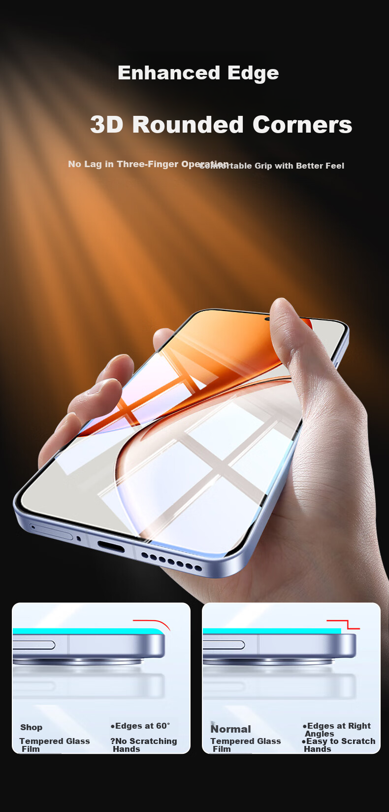 Kulefeng [Two-Pack Value Pack] Tempered Glass Screen Protector for Honor X70, Full Coverage Ultra-Thin HD Anti-Shatter Fingerprint-Resistant Protective Film 6