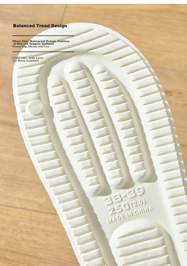 IQGD Slippers for Men And Women, Indoor And Outdoor Non-Slip Bathroom Slippers, Model 2305, Black, Size 44-45 7