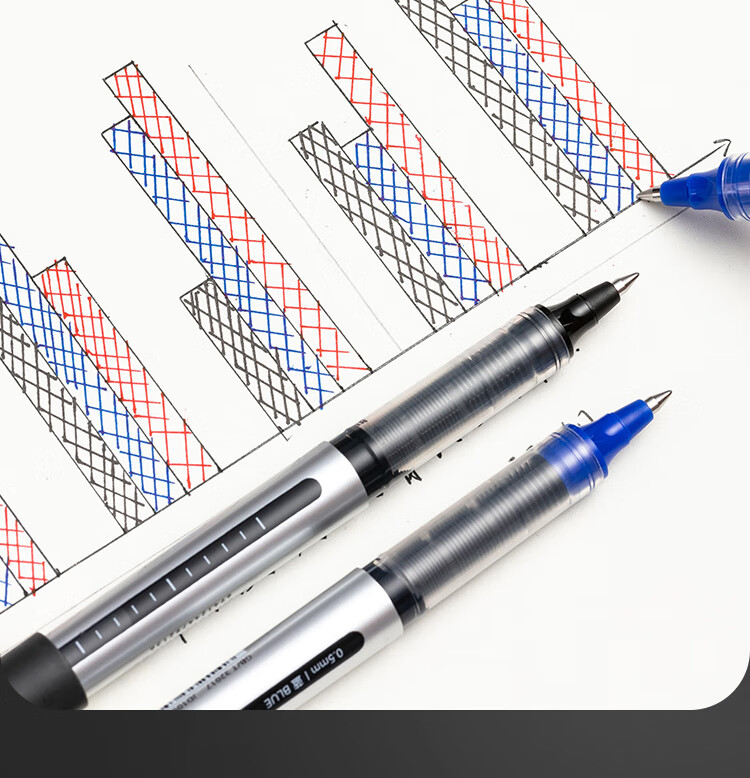 JD Jingdong Jingzao Direct Liquid Rollerball Pen Mixed Colors (9 Black, 2 Red, 1 Blue) 0.5mm 12-Pack Signature Pen Water-Based Quick-Dry Exam Pen JD1060 7