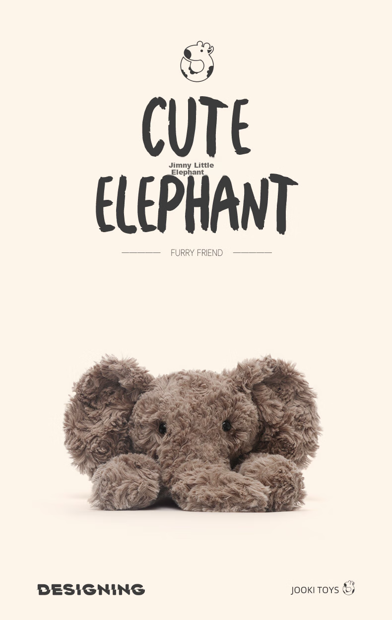 Huangen X Zhuaqu Large Elephant Plush Toy, Little Elephant Comfort Doll, Sleep Aid Companion, Stuffed Animal Pillow, Birthday Gift 1