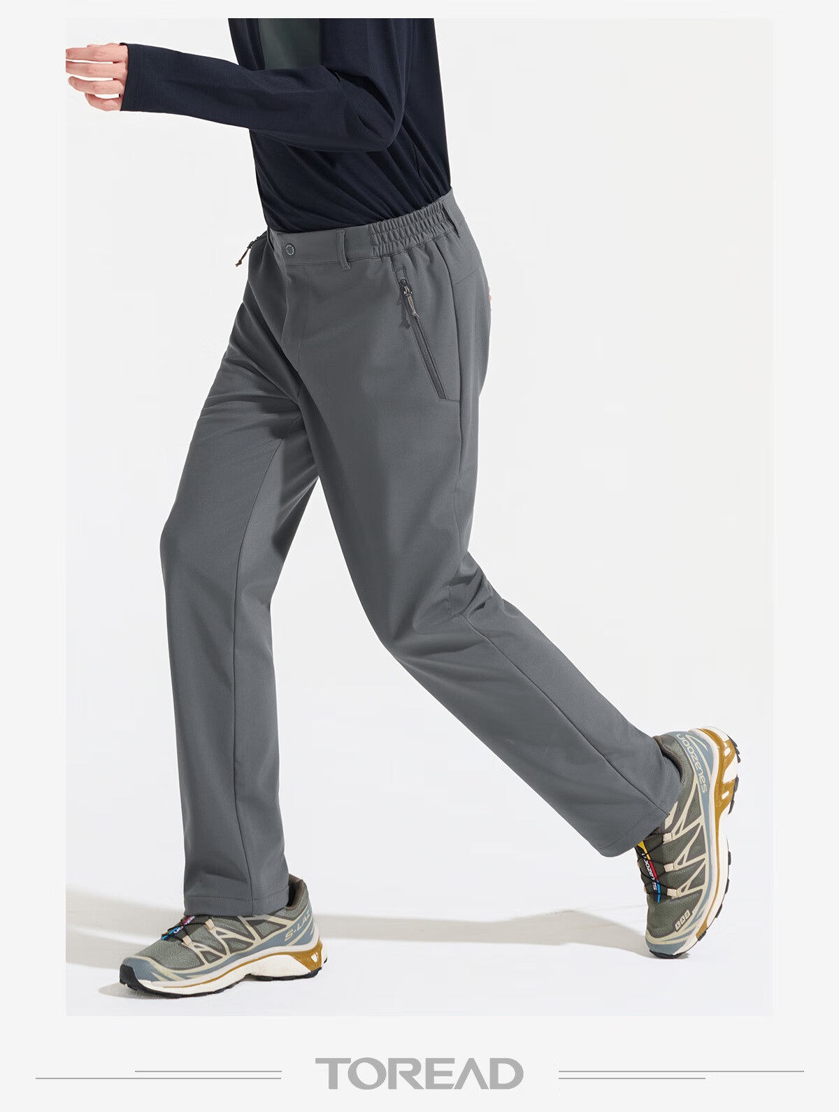 TOREAD Men's Softshell Pants Autumn Winter 2025 Outdoor Windproof Breathable Fleece Lined Thermal Hiking Trousers TAMMCN91861 1