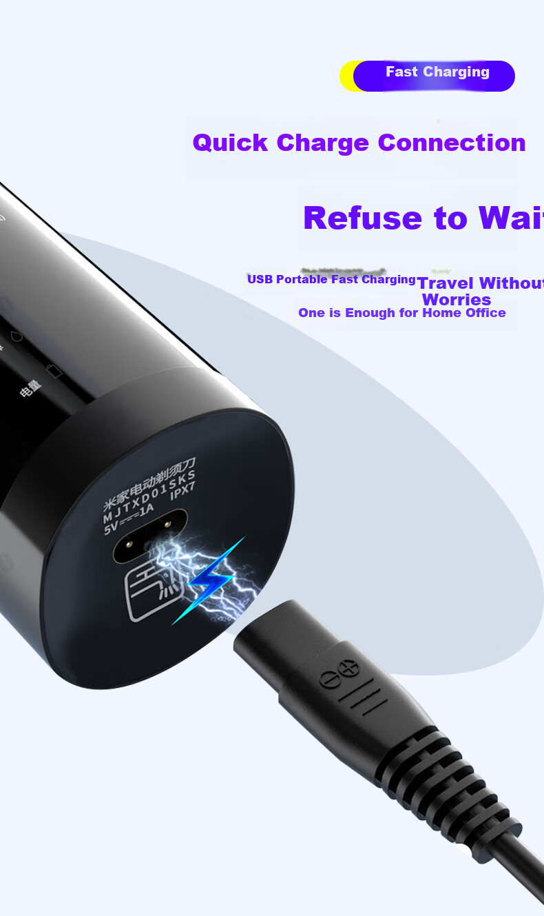 Masentek Compatible with Xiaomi Razor Charger, Mijia MJTXD01SKS Three-Head Electric Shaver, Car USB Charging Cable Base, Razor Adapter Power Cord 1