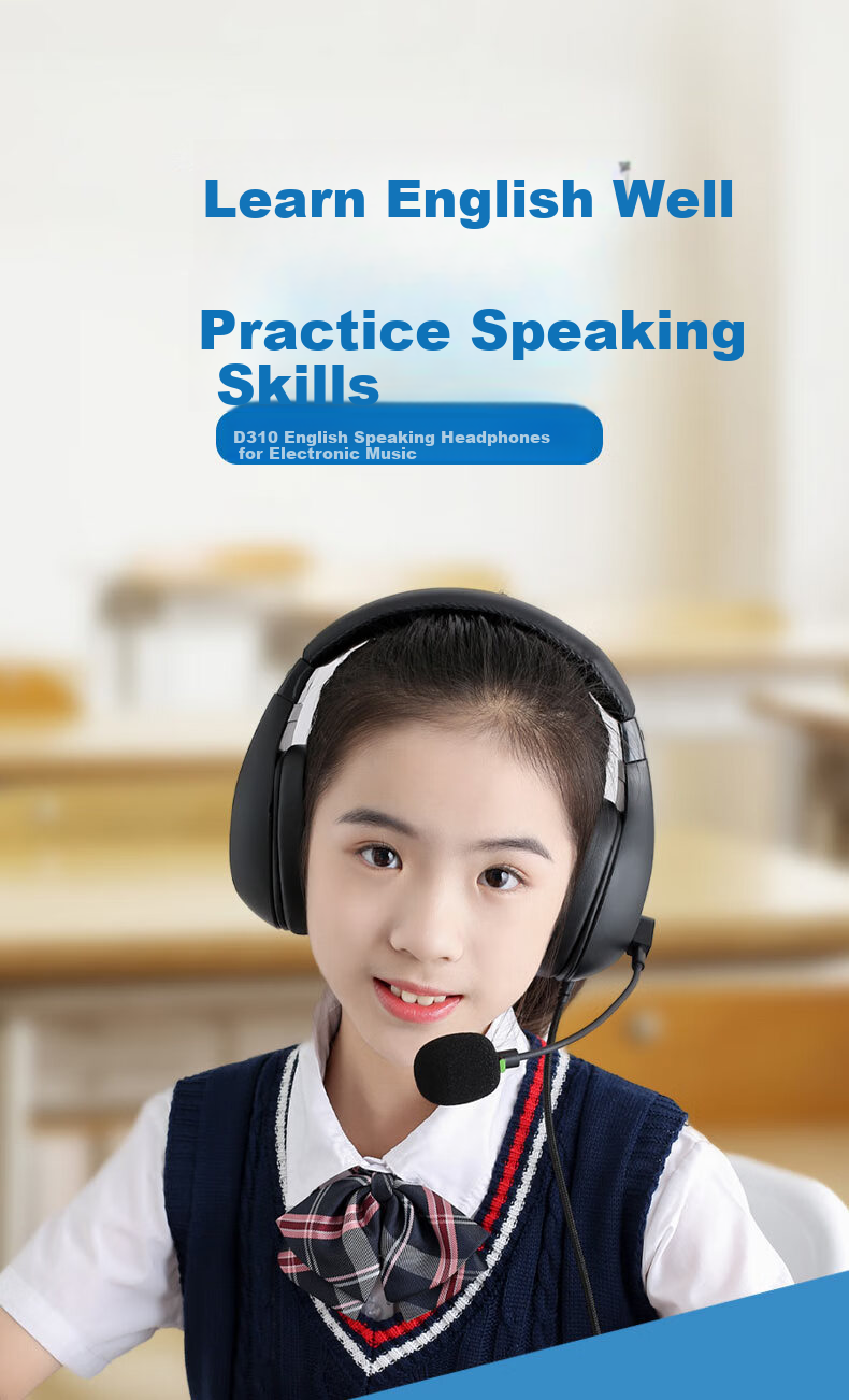 DANYIN D310 English Listening And Speaking Exam Headphones for Gaming, Karaoke, Online Classes, Middle School And College Entrance Exams, English Listening And Speaking Recording Headset with USB Interface, Type-C Universal C-Port Headphones 1