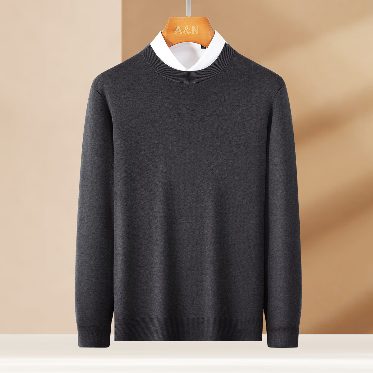 Antonio Machine Washable Fine Spun 100% Wool Thickened Approx. 510g Premium Men's Wool Sweater Autumn Winter