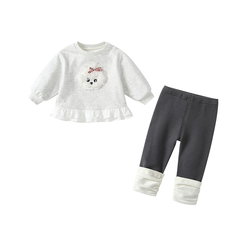 Fanlie Girls' Hoodie Set Spring 2026 New Stylish Baby Two-Piece Outfit for Spring and Autumn