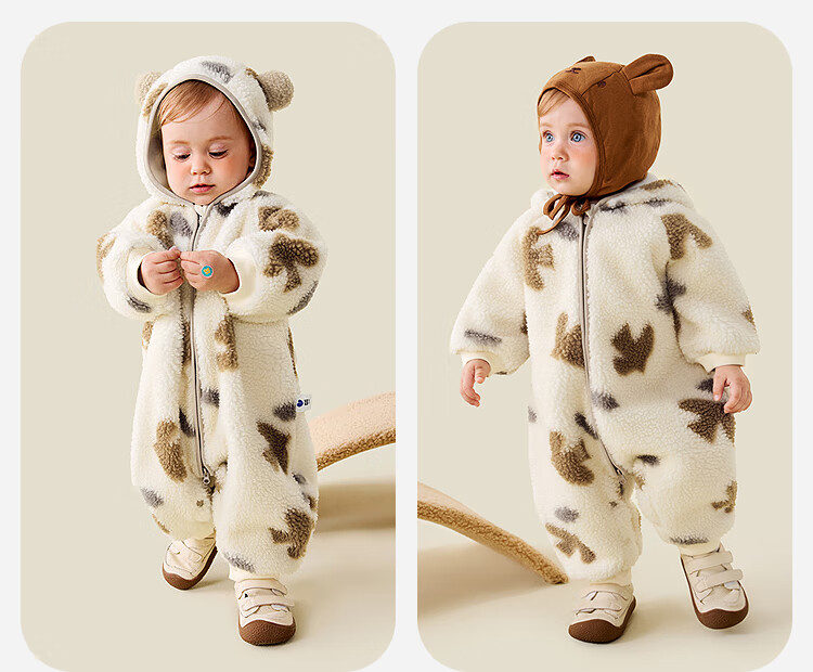 Minibala Baby Clothes Newborn Fleece Lined Hooded Romper Jumpsuit Red Christmas Outfit 2025 Winter Edition 3