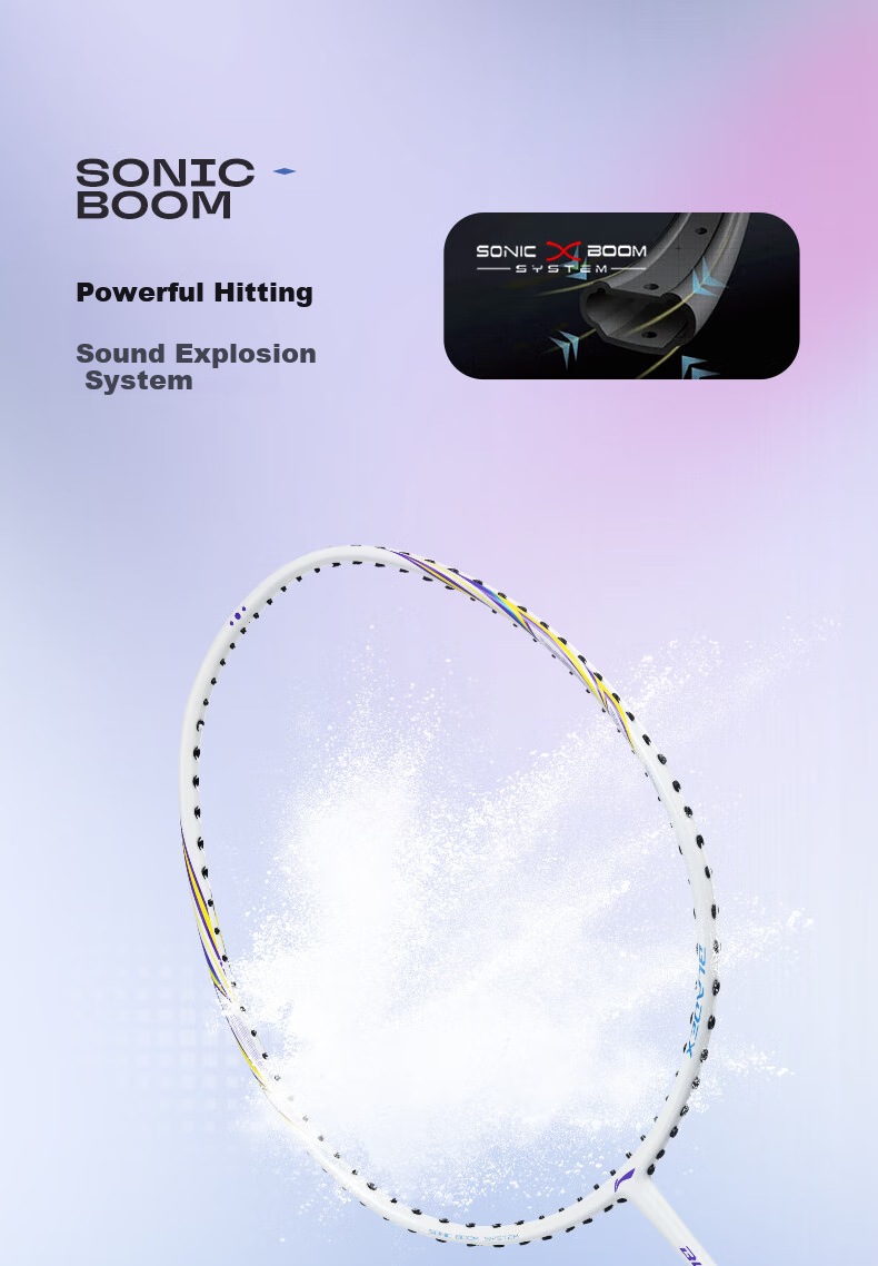 Li-Ning Badminton Racket, Full Carbon Single Racket, Fengying Series, Ultra-Light 5U, Advanced Training And Competition Racket, Peach Pink, Pre-Strung 6