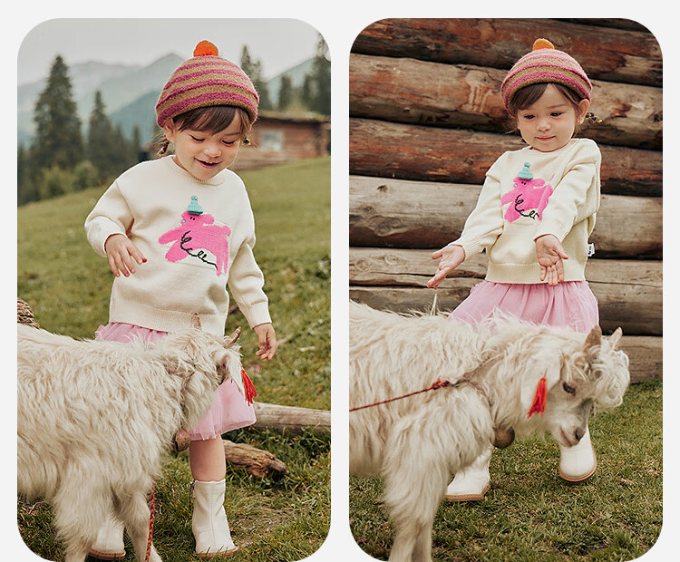 Minibala Bala Boys and Girls Sweater 2025 Winter Baby Embroidered Knitwear Infant Pullover Outerwear Sweater 8