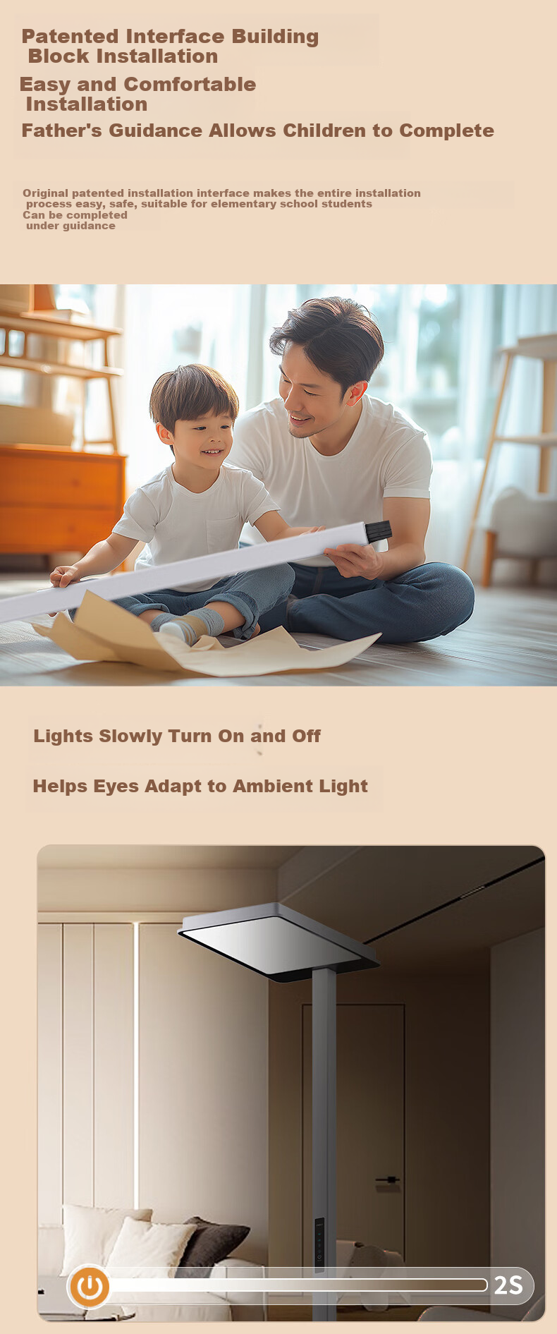 AOC Standing Eye Protection Desk Lamp, Children's Study Large Road Lamp LED Full Spectrum Intelligent Bedroom Eye Protection Reading Light Smart Versio 11