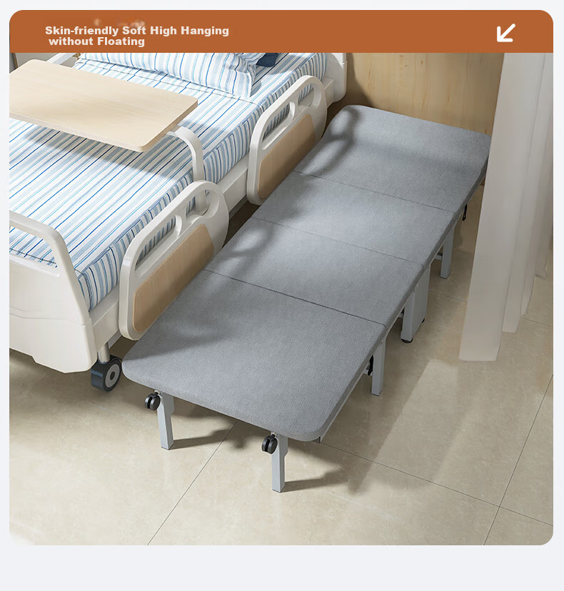 Restar Folding Bed Office Nap Essential Hospital Companion Bed Comfortable Wooden Sponge Single Nap Bed 80cm 10